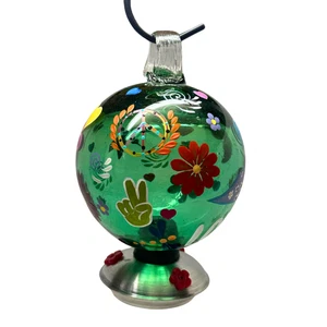 Parasol Dew Drop Hummingbird Feeder - Peace/Love Green - Picture 1 of 2