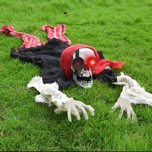 Halloween Groundbreaker Decoration, Scary Skeleton Decorations with LED Light... - Picture 1 of 7