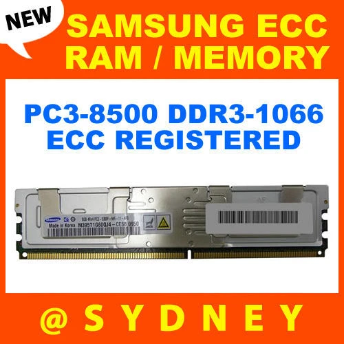 NEW SAMSUNG 8GB PC3-8500R DDR3-1066 ECC REG REGISTERED RDIMM #M393B1K70CHD-CF8 - Image 1 of 1