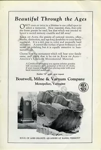1923 Rock of Ages Granite Boutwell Monuments PRINT AD Over 100 years old (3432) - Picture 1 of 1