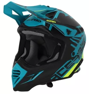 CASCO FIBRA HELMET MOTO CROSS ACERBIS X-TRACK 2206 VERDE ACQUA NERO OPACO TG S - Imagen 1 de 6