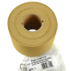 Rollo trasero adhesivo 320 grano 2,75" x 25 yardas PSA papel de lija oro profesional abrasivos EE. UU. - Imagen 1 de 1