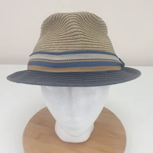 Sombrero Stetson Trilby Toyo Para Hombres Medio Azul Beige Verano Estilo Fedora Cinta - Imagen 1 de 12