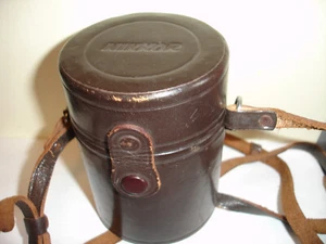 NIKON NIKKOR LENS CASE with strap. 3.5" x 2.75" BROWN Vintage #5343 - Picture 1 of 10
