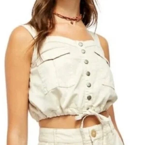 NWT Free People We The Feee Palm Desert Chamoix Adjustable Crop Top Sz Medium - Picture 1 of 9