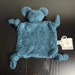 NWT KATE QUINN Blue Sherpa Cotton Teddy Bear Security Blanket Baby Snuggly Lovey - Picture 1 of 4
