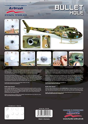 PLANTILLAS DE AERÓGRAFO HARDER & STEENBECK - AGUJERO DE BALA Foto 1 de 2