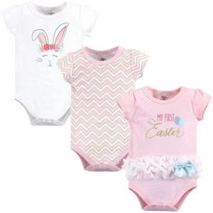 Little Treasure Cotton Bodysuits, 3-Pack, Girl 1st Easter - Picture 1 of 1