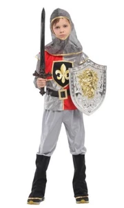 Costume Signore Medievale Ragazzo Cavaliere Catena Posta Bambini Vestito Fantasia Outfit - Foto 1 di 1