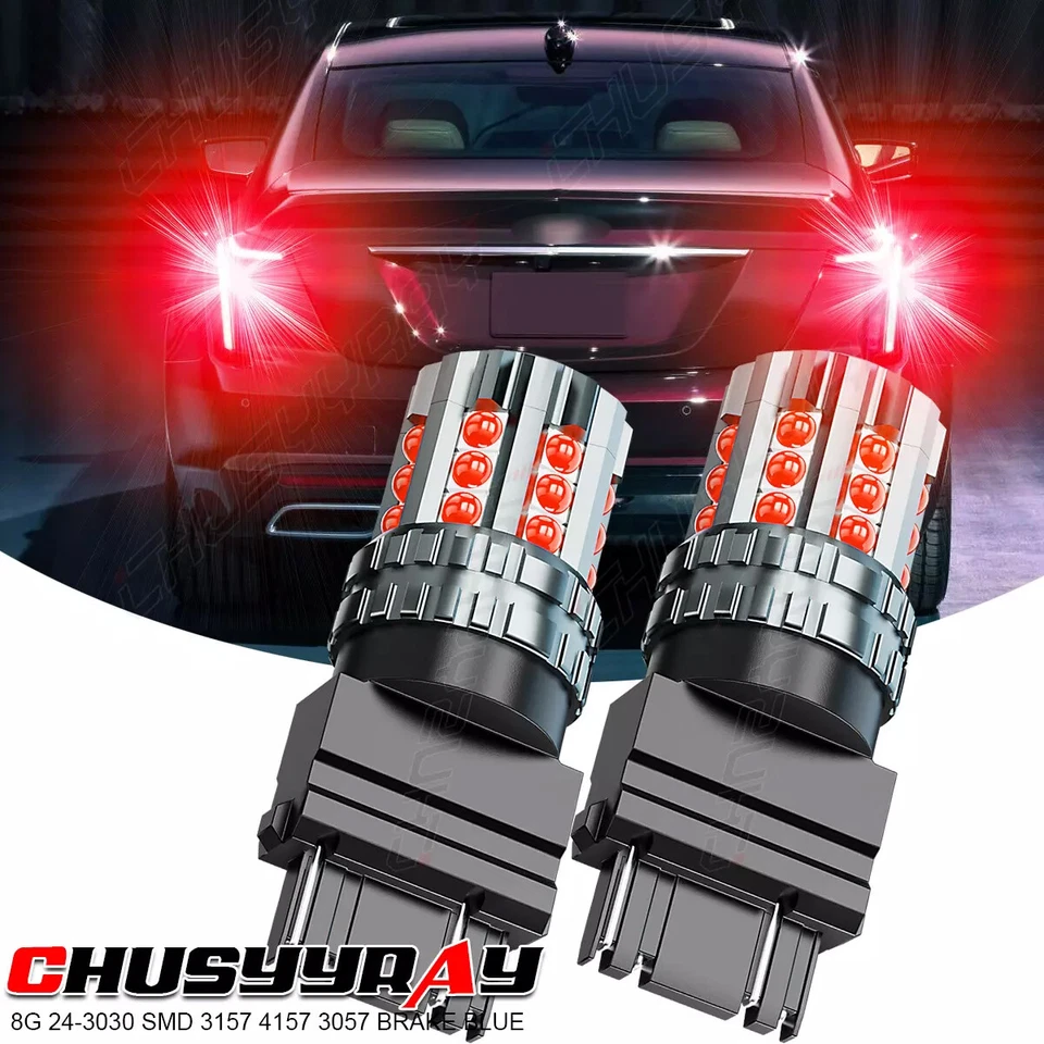 2x3157 3156 Red LED Brake Stop Signal Tail Light Bulbs For Ford Taurus 1990-2018 - Imagem 1 de 4