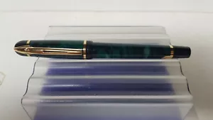 WATERMAN FRANCE PHILEAS FOUNTAIN PEN GREEN MARBLE DESIGN GOLD PLATED EF NIB NEW - Picture 1 of 12