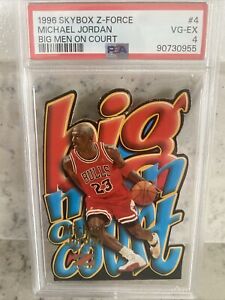 Michael Jordan 1996-97 Skybox Z-Force Big Men on Court #4 PSA 4 VG-EX