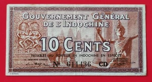 10 Cent Schein Generalgouvernement von Indochina 1939 - Bild 1 von 2