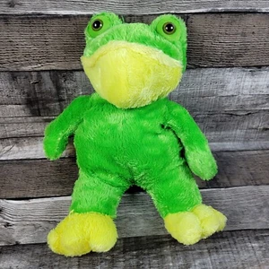 Giocattolo peluche imbottito di rana animale morbido verde medio 15" regalo bambini coccolatoso - Foto 1 di 5