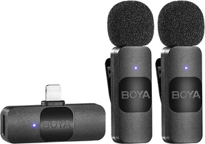 BOYA Wireless Lavalier Lapel Microphone for iPhone iPad Dual Mini Omnidirectiona - Picture 1 of 8