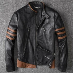 Wolverine Leather jacket For Men Soft Lambskin Leather Biker Jacket For Men's - Picture 1 of 6