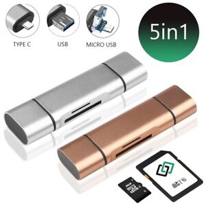 5in1 SD Kartenleser OTG Speicherkartenleser Micro SD Typ C USB Adapter