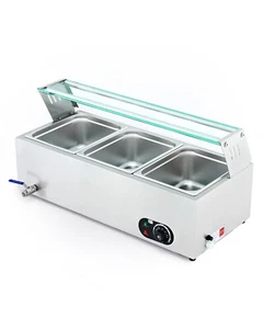 3-Pan Commercial Food Warmer Buffet Bain Marie Countertop Steam Table 3 x 10QT - Picture 1 of 14