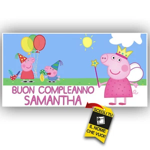 Banner Banner GEBURTSTAG PERSONALISIERT PEPPA PIG Partys Geburtstag Events - Bild 1 von 2