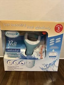 Amope Pedi Perfect Wet Dry Recargable Foot File 5 Cabezales de Rodillo de Recarga y Estuche p - Imagen 1 de 5