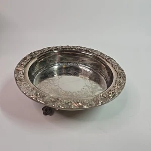 Vintage ZISELIERT Made in Sheffield Versilbert 3-beinige Schüssel Schmuckstück Süßigkeitenschale - Bild 1 von 8