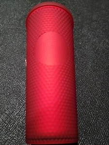 Starbucks Matte red Studded Cold Cup Tumbler 24 oz Venti soft touch Neu - Bild 1 von 5