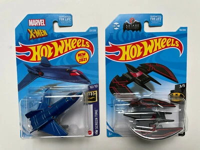 HOT WHEELS 2021 DC BATMAN BATPLANE #104 & MARVEL X-MEN X-JET #221 Screen Time - Image 1 of 4