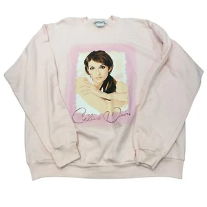 Vintage Pink Celine Dion Sweatshirt Tour Band Y2K 2XL Adult Large Graphic - Picture 1 of 9