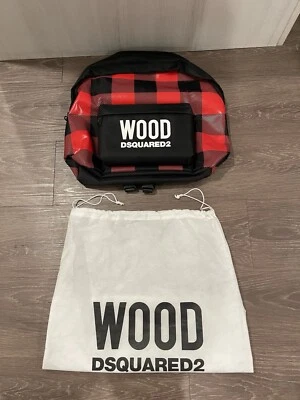 Wood Dsquared2 Backpack Black & Red Plaid - Image 1 of 4