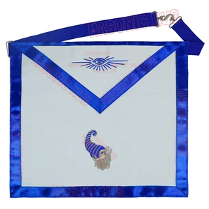 Masonic Junior Steward Cotton Apron - Blue Lodge Officer Regalia Freemason - Picture 1 of 5