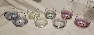 Juego de 8 vasos de vidrio federal de colección Roly Poly Rainbow SB1 - Imagen 1 de 7