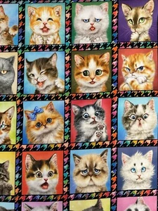 INSTAFAMOUS BY STUDIOe CATS in Squares KITTEN KITTY PET COTTON FABRIC HALF YD - Picture 1 of 10