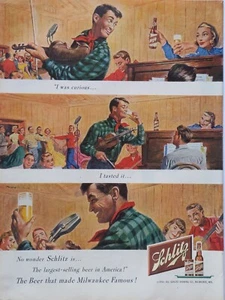 1950 vintage Schlitz Prince ad. The beer that made Milwaukee famous - Imagen 1 de 1