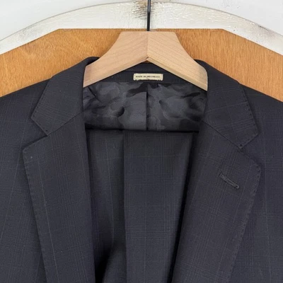 Traje Joseph Abboud Para Hombre 44L Marrón Ventana 2 Botones Super 120s Lana Calce Ajustado Foto 1 de 4