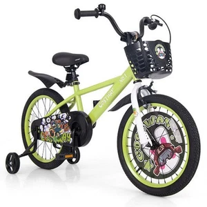 18 Inch Kids Bike Adjustable with Detachable Training Wheels for 4-8 Years Old-1 - Picture 1 of 1