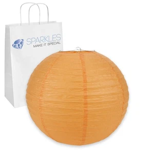 5 pezzi lanterna di carta cinese 16" pollici - arancione - festa matrimonio eventi es - Foto 1 di 6