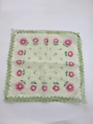Nylon floral rosa vintage feminino Hankie - Imagem 1 de 4