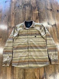 Pendleton Roark Nordsman Snap Up Shirt Mens Medium Beige 100% Wool Long Sleeve - Picture 1 of 8