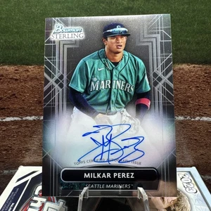2022 Bowman Sterling Milkar Perez Auto Seattle Mariners #PA-MP - Picture 1 of 2
