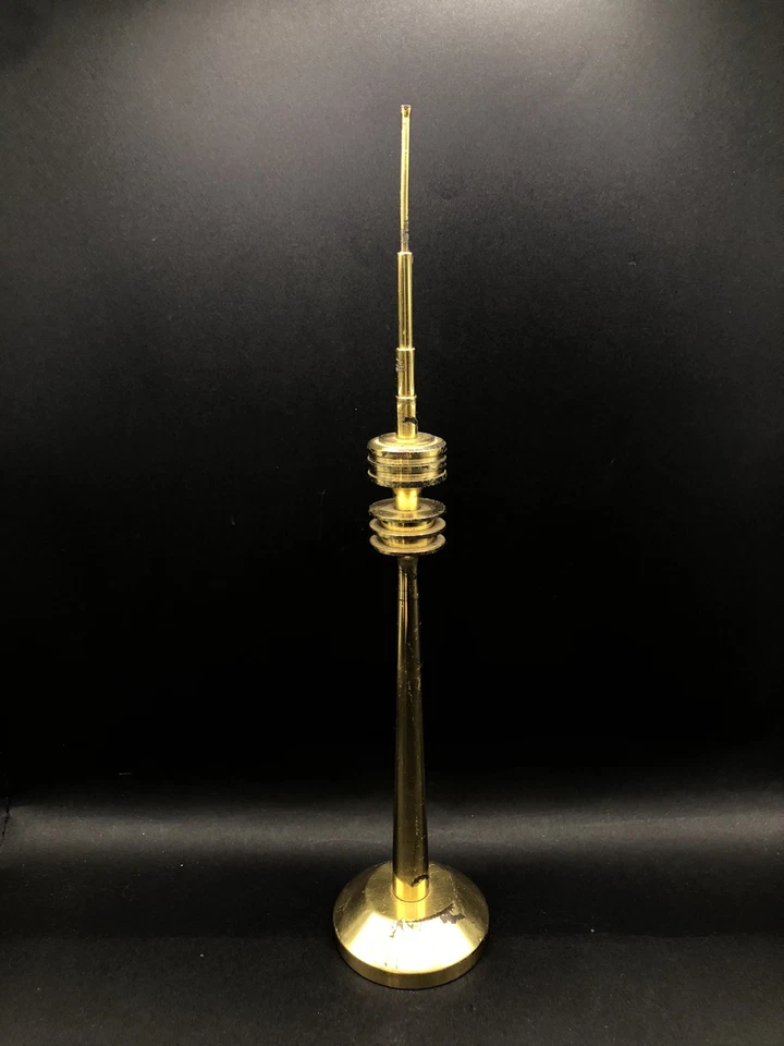 Fernsehturm 31cm  massiv Edelstahl & Messing Vintage Designerstück - Bild 1 von 4