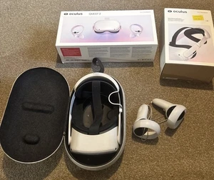 Meta Oculus Quest 2 VR Headset 128GB + Controllers + Charger elite strap + case - Picture 1 of 12