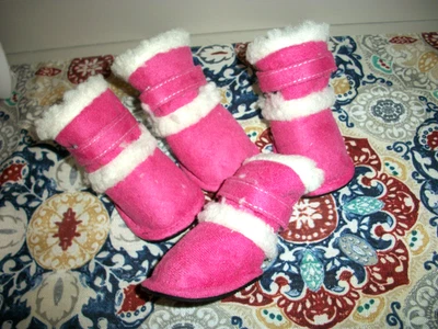Botines de invierno Pet Life rosa blanco gamuza perro nieve hielo talla LRG *Nuevos en paquete* Foto 1 de 4