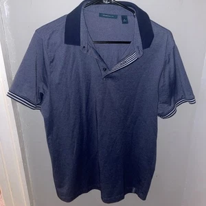 Polo Perry Ellis 2 Tonos Azul Talla Mediana Mezcla Algodón - Imagen 1 de 5