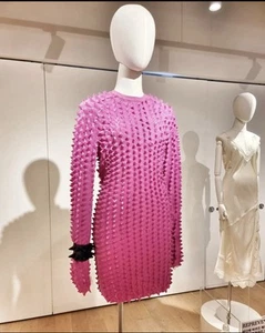Mini Vestido H&M Innovation Cherish Waste Punk Spike Manga Larga Talla M - Imagen 1 de 3