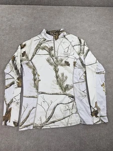 Realtree APC Camo Pullover Mens Large White 1/4 Zip Base Layer Hunting Mock Neck - Picture 1 of 15