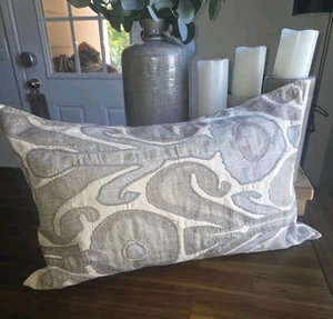 Pottery Barn Ikat Kenmare Embroidered Pillow Lumbar 16×26 - Picture 1 of 6