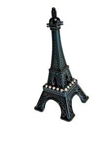 Metal 4" NEGRO Torre Eiffel Modelo con Estrás París Francia Recuerdo Regalo Decoración - Imagen 1 de 1