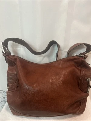 Bolso Hobo Vera Pelle Sachel Marrón Cuero Italiano Cartera de Hombro Hecho en Italia Foto 1 de 4
