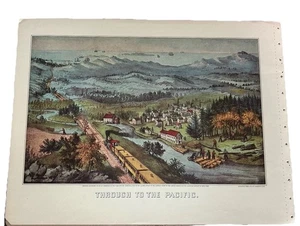 Libro de papel vintage Currier and Ives impreso hasta el Pacífico 12x15 - Imagen 1 de 3