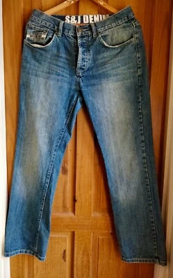 Pantalones de mezclilla Smith & Jones ~ para hombre ~ vintage ~ pierna recta W30 L32 - desgaste auténtico Foto 1 de 4